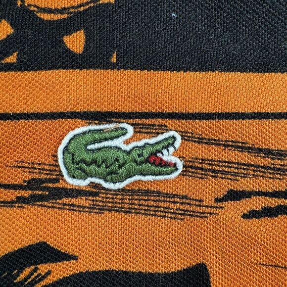 Lacoste Live x Osamu Tezuka Polo Shirt Size 4* Allover Print Orange Preppy Rare - Picture 8 of 16